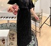 M1臣禾流苏黑色半身裙K211030177【奥莱】 商品缩略图1