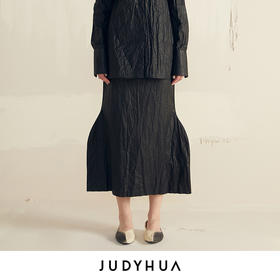 JUDYHUA 弧形设计直筒半裙