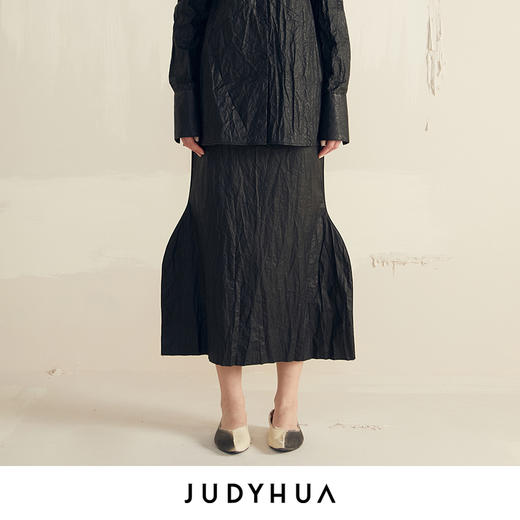 JUDYHUA 弧形设计直筒半裙 商品图0