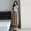 【甜酷时尚女孩❗️高腰显瘦 休闲褶皱裙裤】轻薄透气，不挑身材，美化身材比例，舒适包容版型好，遮肉视觉显瘦，棉麻女夏季新款垂感，宽松休闲慵懒阔腿八分裤 商品缩略图2