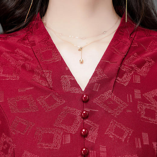 QYM H1135-Y连衣裙时尚妈妈装中长款A字裙 商品图3