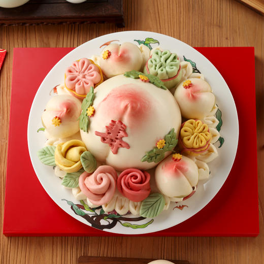 御茶膳房花饽饽福寿绵绵寿桃馒头礼盒装老人生日祝寿贺寿蛋糕特产送礼长辈 商品图2