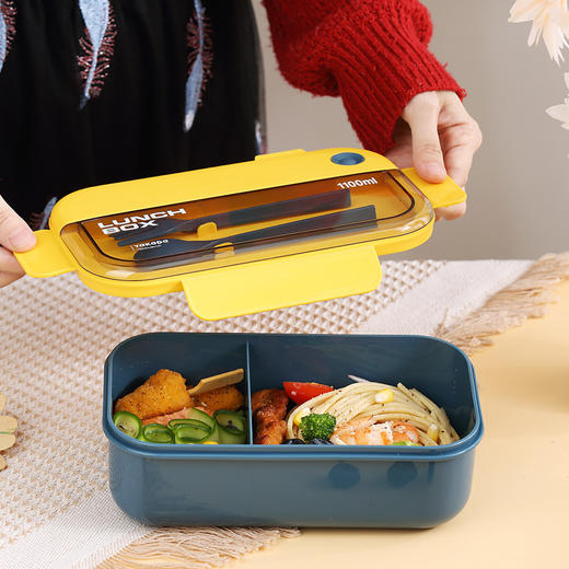 【日用百货】-INS塑料饭盒可微波炉便携午餐盒 商品图2