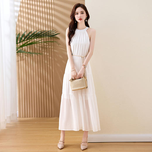 端庄优雅减龄搭配手工编织腰带无袖连衣裙HR-ZYIF2528-1 商品图7