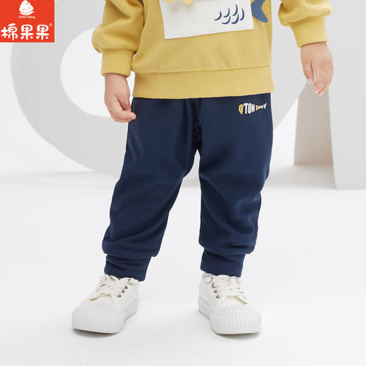 棉果果秋季新品男童华夫格运动舒适休闲PP裤M312205223494 商品图0