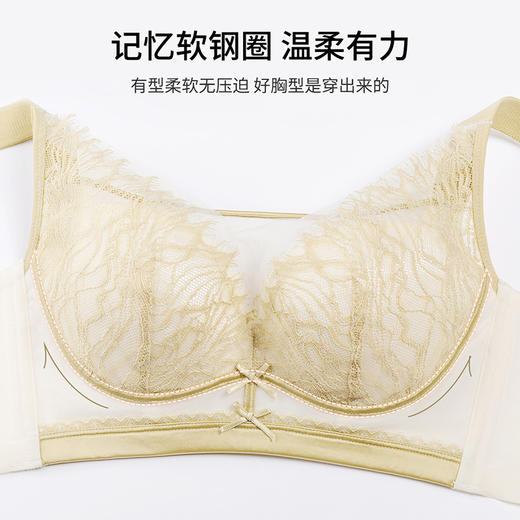 【B-D全罩杯】熳洁儿 内衣女大胸显小睫毛蕾丝文胸轻薄透气聚拢防下垂23261551 商品图3