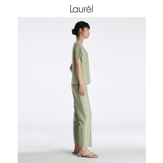 【抗皱纤维】Laurel劳芮 静谧淡绿光感锥形裤 LWL342K08500 商品图6