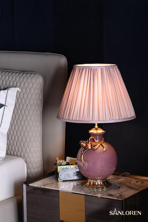 【彼达思】罗比罗丹 珐琅彩 幸福尾矮台灯 商品图0