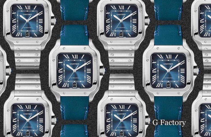 蓝血贵族:GF厂卡地亚山度士蓝面配色一眼假吗