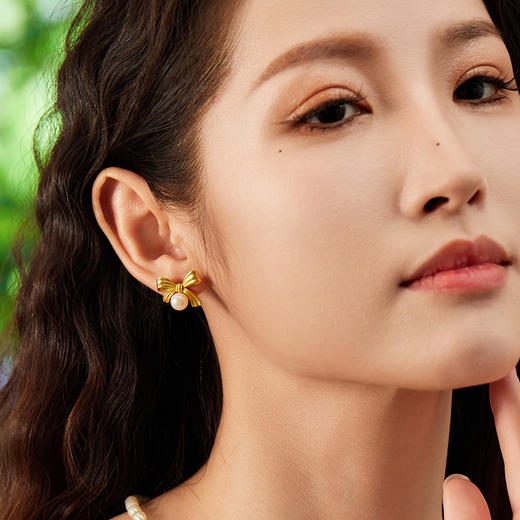 Manreya玛芮雅 “恣意热恋”淡水珍珠铜镀金耳钉法式浪漫小众文艺 商品图1