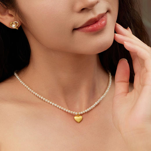 Manreya玛芮雅“珍爱之恋”铜镀金淡水珍珠项链法式浪漫小众轻奢 商品图2