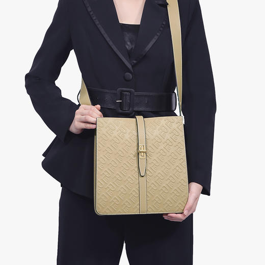 保兰德PLD东方雅奢45度老花压纹头层牛皮单肩包斜挎包通勤必备女包 商品图4