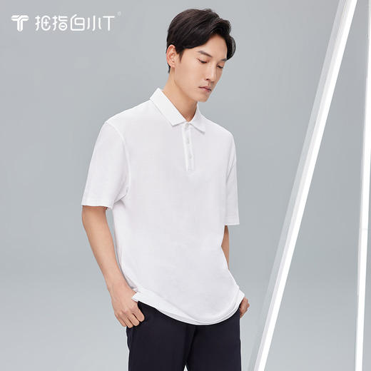 拇指白小T落肩POLO衫 商品图3