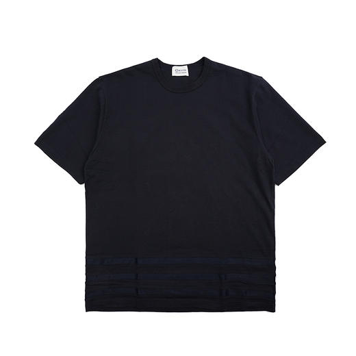 KUON Karamiori Striped Hem Tee 日本古老纱织条纹拼接短袖T恤 商品图1