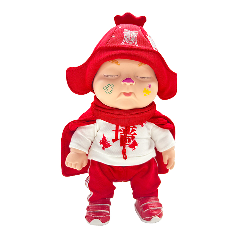 城墙武士红色公仔 西安城墙与Memeda的联名定制款产品