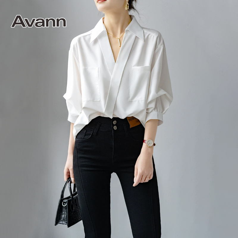 Avann设计感褶皱袖口袋衬衫