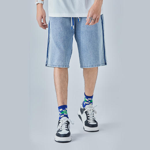 HX 夏季水洗牛仔五分裤宽松版型C207320018101短裤 商品图0