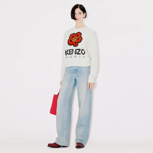 【一】KENZO 高田贤三 女士“BOKE FLOWER”徽章羊毛针织衫 米色 FD62 PU430 3LD 02 商品图3