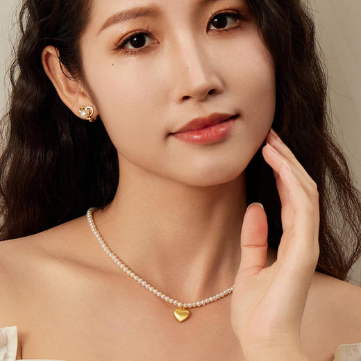 Manreya玛芮雅“珍爱之恋”铜镀金淡水珍珠项链法式浪漫小众轻奢 商品图1