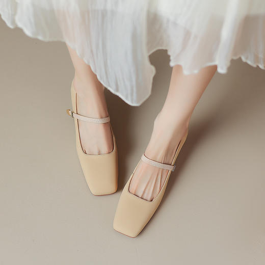 纯色优雅，里外全皮细跟玛丽珍高跟单鞋WC-M7342 商品图10