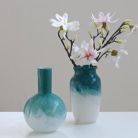 简约中古渐变小口玻璃花瓶家居摆件客厅餐桌水培轻奢软装饰品批发