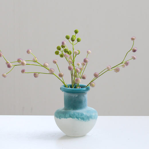 美式复古风手工不规则卷口渐变磨砂花瓶客厅餐桌电视柜家居品批发 商品图8