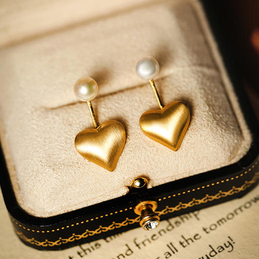 Manreya玛芮雅“心悦”淡水珍珠铜镀金耳钉法式浪漫小众轻奢 商品图9