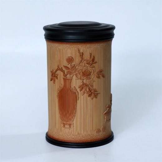 四季平安°竹雕茶叶罐 商品图5