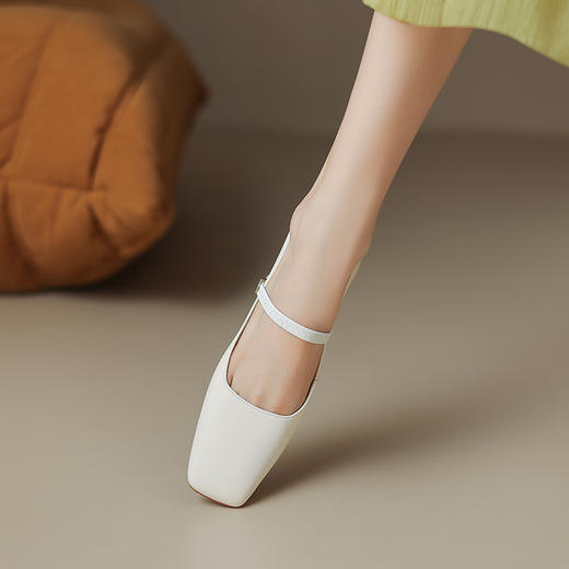 纯色优雅，里外全皮细跟玛丽珍高跟单鞋WC-M7342 商品图5