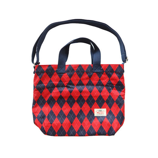 HUJI祤集HoriSling手提斜挎包插画英伦菱形格纹 商品图1