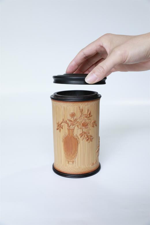 四季平安°竹雕茶叶罐 商品图6