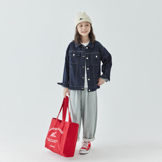 棵初2026新款儿童环保不落色牛仔外套男女童中性落肩百搭上衣 商品图1
