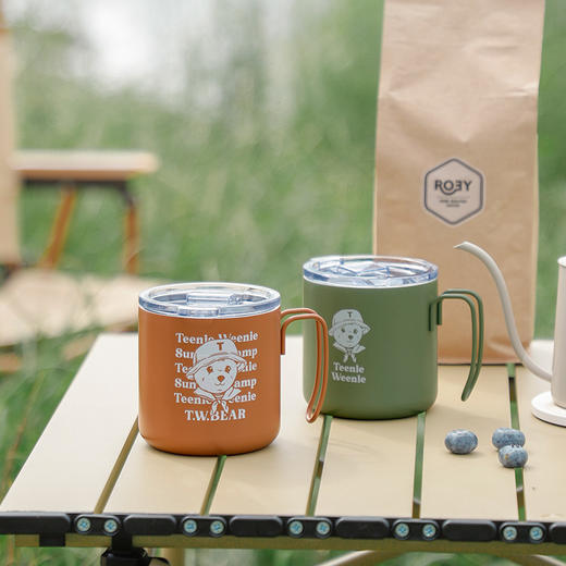 TeenieWeenie露营杯女咖啡杯不锈钢ins可爱带盖喝水杯保温马克杯 商品图5