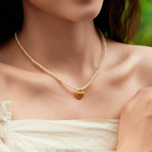 Manreya玛芮雅“珍爱之恋”铜镀金淡水珍珠项链法式浪漫小众轻奢 商品图4