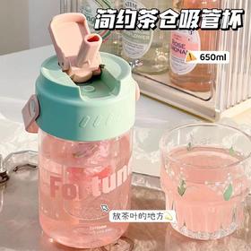 「三款可选！郁金香随身杯」夏季水杯女ins吸管杯学生颜值茶水分离泡茶杯子男款上班族颜控餐饮用具