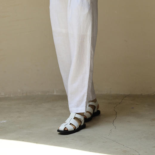 绽放081朵/白色包头凉鞋厚底沙滩罗马鞋平底单鞋 商品图1