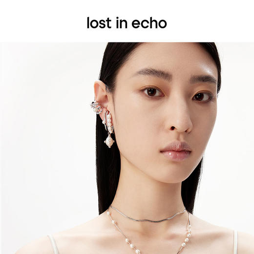 [捡漏价]lost in echo设计师品牌轻奢小众百搭珍珠流线水晶坠耳钉耳坠组合 商品图2
