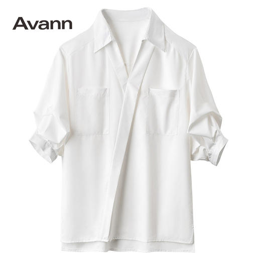 Avann设计感褶皱袖口袋衬衫 商品图2