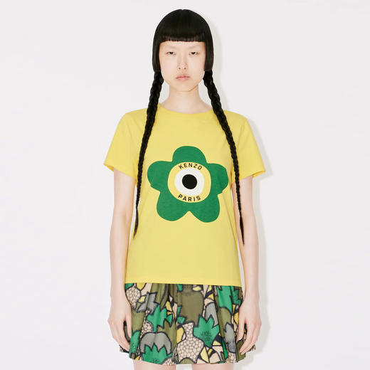 KENZO 高田贤三 女士花卉印花棉质圆领短袖T恤 黄色 FD62 TS062 4SO 39 商品图1