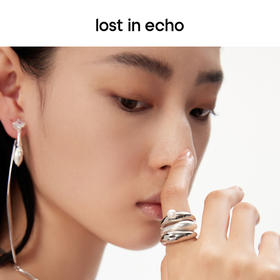 lost in echo原创设计师款轻奢高级流线珍珠三层叠戴组合戒指女