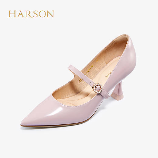 【自营】哈森 新款纯色通勤尖头细高跟鞋玛丽珍女单鞋新娘婚鞋 HS227126 商品图3
