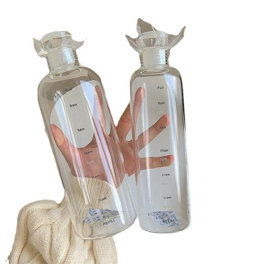 「两款杯套！时间刻度杯」网红喝水目标杯子ins颜值简约塑料随手杯便携餐饮用具 商品图4