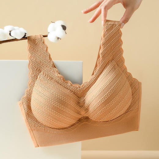 【0束缚 舒适新体验❗️聚拢无钢圈蕾丝美背少女背心文胸】不跑杯不乱窜，高弹拉扯，不勒身，泡泡蕾丝覆盖，颜值高，春夏罩无痕凉感聚拢小胸专用内衣 商品图3