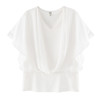 ZR-18536夏季新款大码女装胖mm洋气v领遮肚子收腰显瘦雪纺衬衫 商品缩略图4