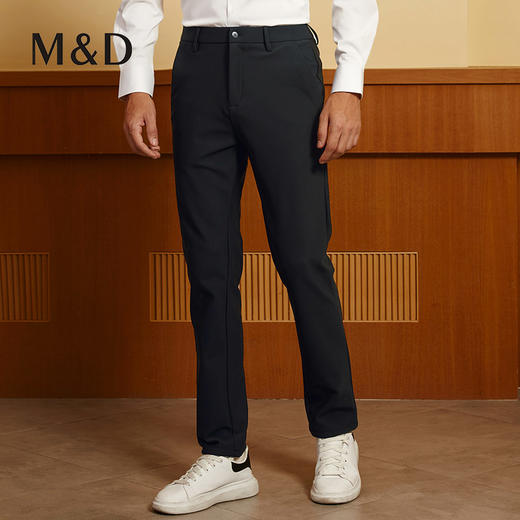 【四面弹加绒】MD名盾休闲裤加厚保暖秋冬商务行政男正装直筒长裤 商品图1