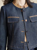 剩S/M/XL 米思阳2026春季新款经典时尚复古牛仔上衣拼接纽扣长袖短外套2611 商品缩略图4