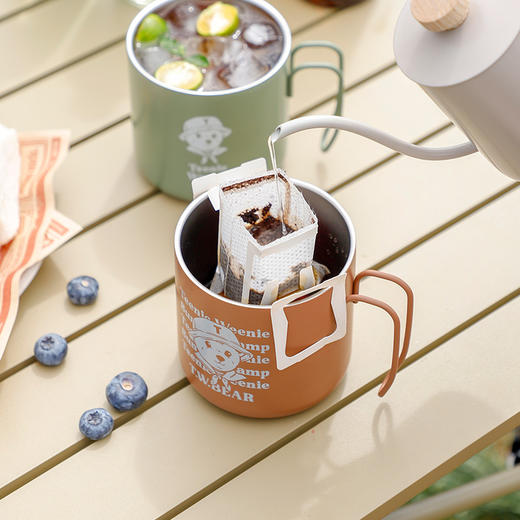 TeenieWeenie露营杯女咖啡杯不锈钢ins可爱带盖喝水杯保温马克杯 商品图4