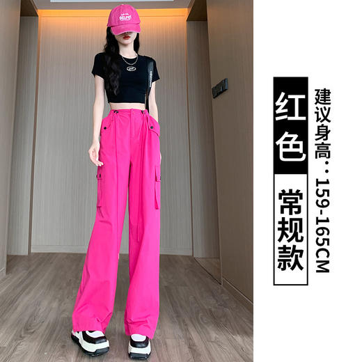 【时尚显瘦！潮酷工装裤】夏日轻盈，灰色工装裤女款高腰阔腿，优雅休闲。时尚冰丝速干面料，贴合身材，展现女性曼妙身姿，两穿设计！sh 商品图12