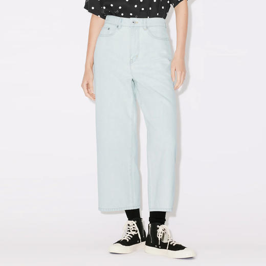 KENZO 高田贤三 女士字母徽标 SUMIRE 九分牛仔裤 浅蓝色 FD62 DP223 6B4 DB 商品图1