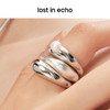 lost in echo原创设计师款轻奢高级流线珍珠三层叠戴组合戒指女 商品缩略图3
